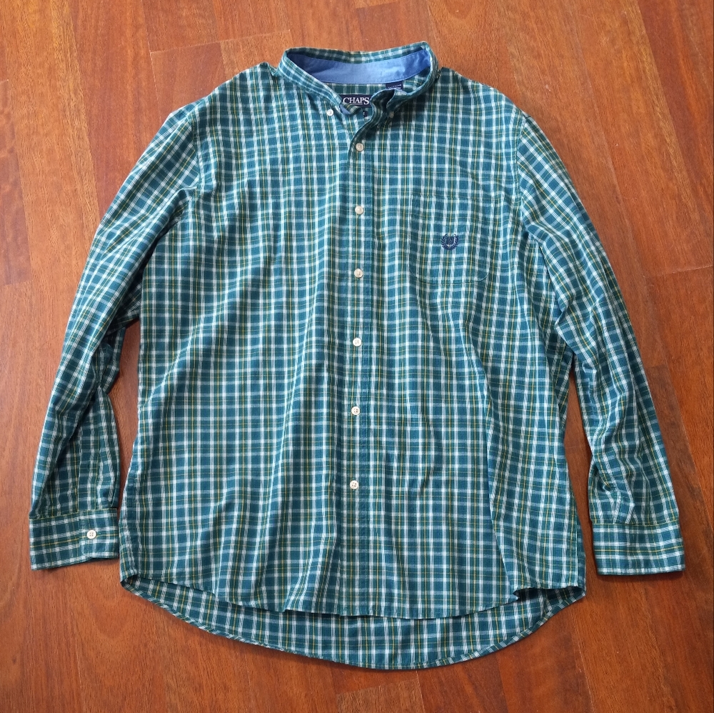 Chaps Plaid Long Sleeve Button Down Shirt